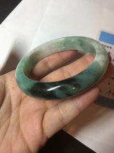 Load image into Gallery viewer, 57.6mm certified type A 100% Natural apple green/dark green jadeite jade bangle AX128-5220
