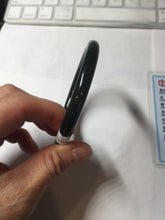 Load image into Gallery viewer, 58.4mm 100% Natural dark green/black meteorite Stellar Night sky slim round cut nephrite bangle HT113-8249
