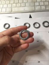 Load image into Gallery viewer, Size 6 1/4 -9 1/4 100% natural type A light yellow gray black white (Wuji, 乌鸡) jadeite jade band ring PC227
