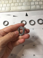 Load image into Gallery viewer, Size 6 1/4 -9 1/4 100% natural type A light yellow gray black white (Wuji, 乌鸡) jadeite jade band ring PC227
