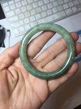 Load image into Gallery viewer, 51.6mm Certified type A 100% Natural dark green/gray round cut Jadeite bangle PF37-5469
