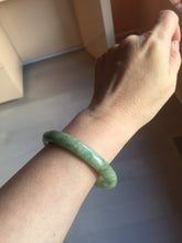 Load image into Gallery viewer, 51.6mm Certified type A 100% Natural dark green/gray round cut Jadeite bangle PF37-5469
