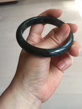 Load image into Gallery viewer, 55.5mm Certified Type A 100% Natural deep sea green/blue/gray/white Guatemala Jadeite bangle PC24-8528
