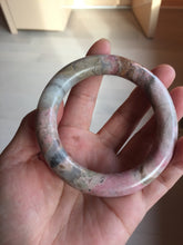Load image into Gallery viewer, 57.2mm 100% natural pink/black/brown/yellow/black chubby round cut rose stone (Rhodonite) bangle SY130
