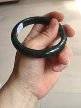 Load image into Gallery viewer, 55.5mm Certified Type A 100% Natural deep sea green/blue/gray/white Guatemala Jadeite bangle PC24-8528
