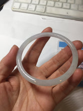 Load image into Gallery viewer, 59.6mm Certified Type A 100% Natural white/light purple round cut Jadeite Jade bangle BG216-8574
