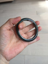 Load image into Gallery viewer, 55.5mm Certified Type A 100% Natural deep sea green/blue/gray/white Guatemala Jadeite bangle PC24-8528
