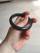 Load image into Gallery viewer, 55.5mm Certified Type A 100% Natural deep sea green/blue/gray/white Guatemala Jadeite bangle PC24-8528
