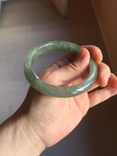 Load image into Gallery viewer, 卖了 57.3mm certified type A 100% Natural icy watery dark green/gray/black Jadeite jade bangle PF36-5471
