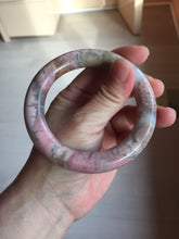 Load image into Gallery viewer, 57.2mm 100% natural pink/black/brown/yellow/black chubby round cut rose stone (Rhodonite) bangle SY130
