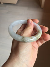 Load image into Gallery viewer, 57.5mm Certified Type A 100% Natural icy watery white purple black brown seaweeds and golden sand Jadeite Jade bangle H161-7033
