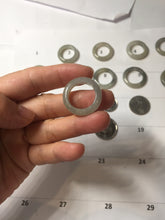Load image into Gallery viewer, Size 6 -9 1/2 100% natural type A icy watery light yellow gray black white (灰冰) jadeite jade band ring PC228
