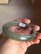 Load image into Gallery viewer, 52mm certified type A 100% Natural oily dark green/gray/black(油青) oval Jadeite jade bangle PF35-5468
