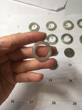 Load image into Gallery viewer, Size 6 -9 1/2 100% natural type A icy watery light yellow gray black white (灰冰) jadeite jade band ring PC228
