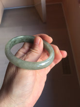 Load image into Gallery viewer, 52mm certified type A 100% Natural oily dark green/gray/black(油青) oval Jadeite jade bangle PF35-5468

