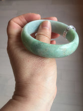 Load image into Gallery viewer, 55.4mm type A 100% Natural green Jadeite Jade bangle E67
