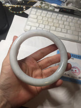 Load image into Gallery viewer, 74.5mm certified Type A 100% Natural light green white round cut plus size Jadeite Jade bangle BP171-(1257)
