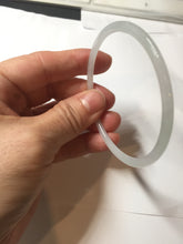 Load image into Gallery viewer, 56mm Certified Type A 100% Natural icy watery white/light purple/green flat slim Jadeite Jade bangle BG217-8571
