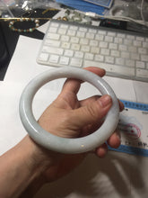 Load image into Gallery viewer, 74.5mm certified Type A 100% Natural light green white round cut plus size Jadeite Jade bangle BP171-(1257)
