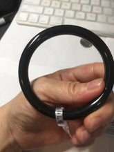 Load image into Gallery viewer, 59.3mm 100% Natural dark green/black meteorite Stellar Night sky slim round cut nephrite bangle HT115-8798
