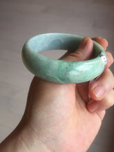 Load image into Gallery viewer, 55.4mm type A 100% Natural green Jadeite Jade bangle E67
