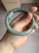 Load image into Gallery viewer, 58.8mm Certified type A 100% Natural oily dark green (老油青) gray black Mountains Afar (远山)Jadeite bangle PH240-1627
