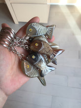 Load image into Gallery viewer, 52x23mm 100% Natural black brown yellow Buffalo Horn 3d carved fish Keychain, pendant, bag hanging group NJ3
