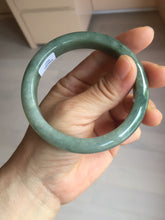 Load image into Gallery viewer, 58.8mm Certified type A 100% Natural oily dark green (老油青) gray black Mountains Afar (远山)Jadeite bangle PH240-1627
