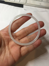 Load image into Gallery viewer, 56mm Certified Type A 100% Natural icy watery white/light purple/green flat slim Jadeite Jade bangle BG217-8571
