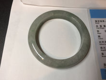 Load image into Gallery viewer, 52mm 100% natural certified light green/gray jadeite jade bangle AX130-0235

