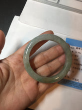Load image into Gallery viewer, 52mm 100% natural certified light green/gray jadeite jade bangle AX130-0235

