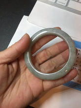 Load image into Gallery viewer, 52mm 100% natural certified light green/gray jadeite jade bangle AX130-0235
