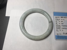 Load image into Gallery viewer, 75.2mm certified Type A 100% Natural light green white round cut plus size Jadeite Jade bangle BP172-(1258)
