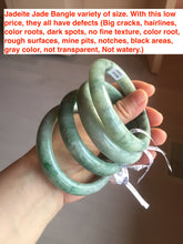 Load image into Gallery viewer, 52-63mm certified Type A 100% Natural dark green/white/black Jadeite Jade bangle group with defects GL1

