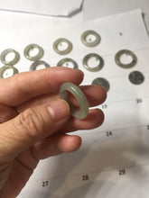 Load image into Gallery viewer, Size 6 -9 1/2 100% natural type A icy watery light yellow gray black white (灰冰) jadeite jade band ring PC228
