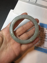 Load image into Gallery viewer, 52mm 100% natural certified light green/gray jadeite jade bangle AX130-0235
