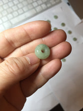 Load image into Gallery viewer, 12-13.2mm Type A 100% Natural light green yellow brown gray Jadeite Safety Guardian Button donuts pendant PF39 Add on item
