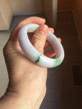Load image into Gallery viewer, 55mm certified 100% natural Type A green/purple/white jadeite jade bangle PF33-4760

