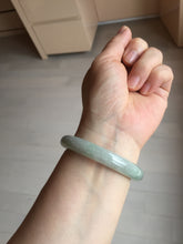 Load image into Gallery viewer, 52mm 100% natural certified light green/gray jadeite jade bangle AX130-0235

