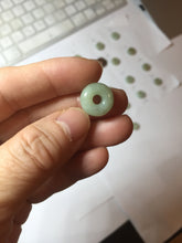 Load image into Gallery viewer, 12-13.2mm Type A 100% Natural light green yellow brown gray Jadeite Safety Guardian Button donuts pendant PF39 Add on item
