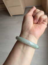 Load image into Gallery viewer, 52mm 100% natural certified light green/gray jadeite jade bangle AX130-0235
