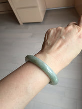 Load image into Gallery viewer, 52mm 100% natural certified light green/gray jadeite jade bangle AX130-0235
