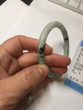 Load image into Gallery viewer, 57mm certified 100% natural Type A light green with dark green floating flowers round cut jadeite jade bangle AA7-3882
