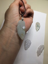 Load image into Gallery viewer, Type A 100% Natural green/yellow/purple Jadeite Jade leaf pendant group m100
