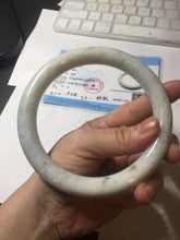 Load image into Gallery viewer, 75.2mm certified Type A 100% Natural light green white round cut plus size Jadeite Jade bangle BP172-(1258)
