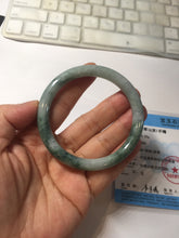 Load image into Gallery viewer, 54.6mm Certified Type A 100% Natural green purple round cut jadeite Jade bangle PJ39-0280
