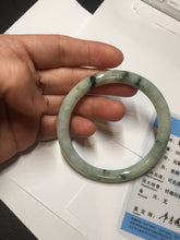 Load image into Gallery viewer, 57mm certified 100% natural Type A light green with dark green floating flowers round cut jadeite jade bangle AA7-3882
