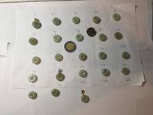 Load image into Gallery viewer, 12-13.2mm Type A 100% Natural light green yellow brown gray Jadeite Safety Guardian Button donuts pendant PF39 Add on item
