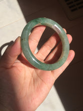 Load image into Gallery viewer, 57.2mm certified Type A 100% Natural icy watery dark green gray Jadeite Jade bangle PC15-0368
