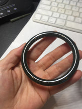 Load image into Gallery viewer, 60.5mm 100% Natural dark green/black meteorite Stellar Night sky slim round cut nephrite bangle HT117-0757
